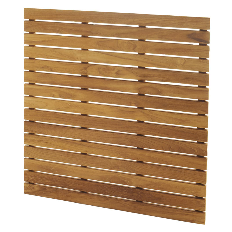 Solid Wood Shower Mat, 1.5" H x 30" W x 30" L
