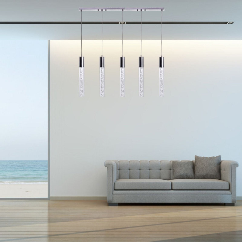 Hollomon 5 - Light Dimmable LED Kitchen Island Cylinder Chandelier