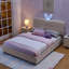 Lit tapissier pour enfants avec tête de lit surdimensionnée, lumière DEL et 4 tiroirs de rangement, tissu Boucle-1208639973-1208639980
