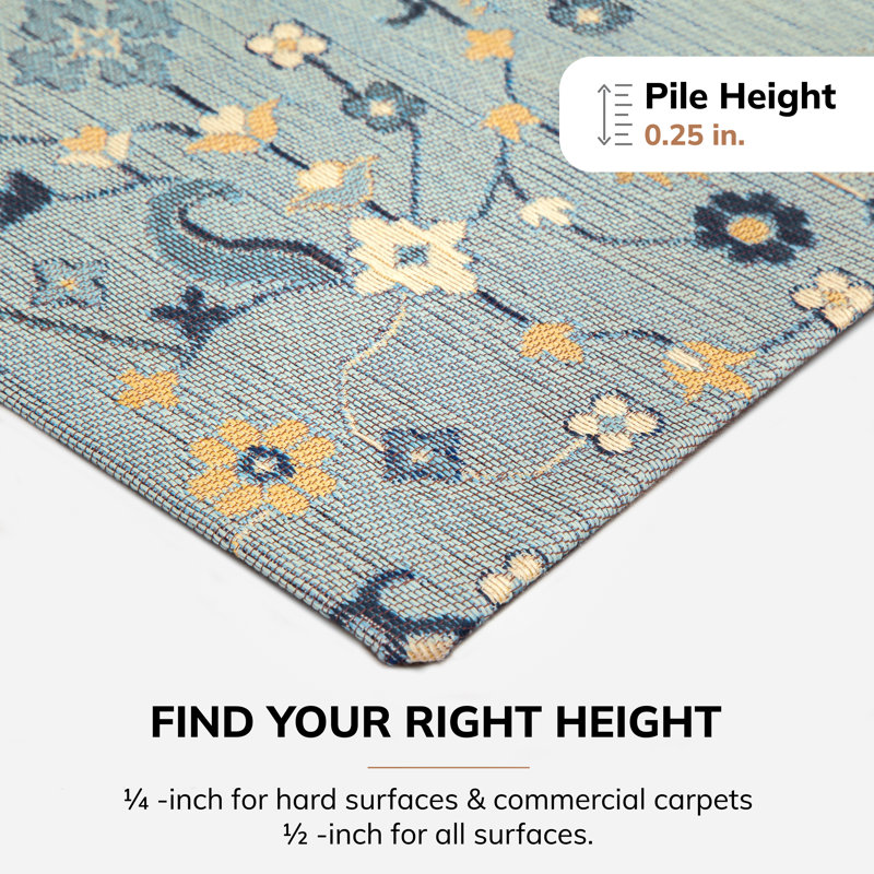 Tabriz Carpet Straight Rectangular Chair Mat, 0.25" H x 48" W x 36" D