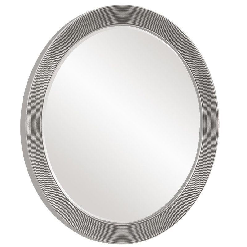 Alectra Wood Wall Mirror, Nickel