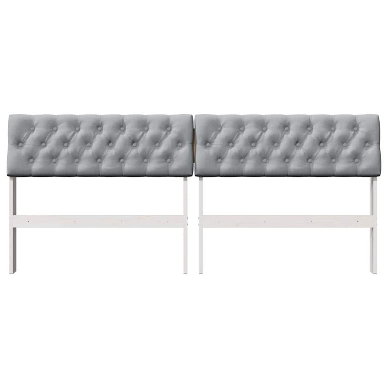Solid Wood Headboard, DE Size - 180 x 220 cm, White, Light Grey
