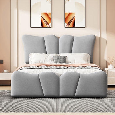 Upholstered Platform Bed Velvet Upholstered Bed