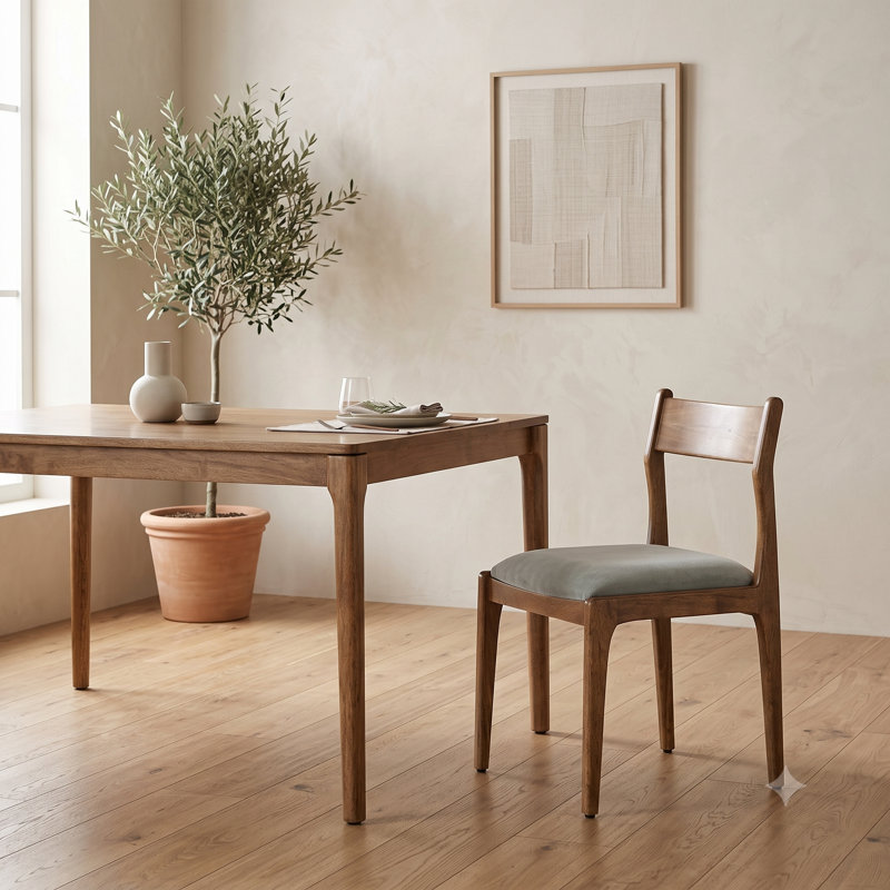 Chaise d'appoint rembourrée en bois Minna, Blanc cassé