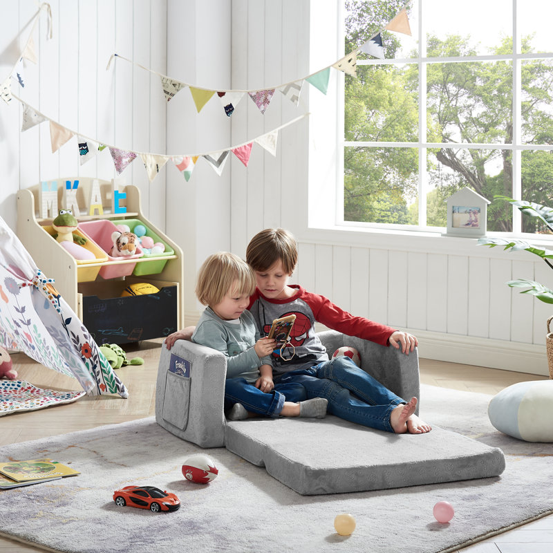 Alexandrea Kids 5.5'' Sleeper and Ottoman, Gray Elephant
