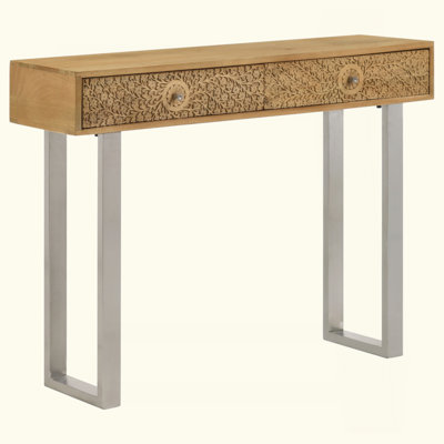 Harmony Natural And Silver 2-Drawer Console Table