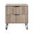 20-Inch Rustic Gray Fluted 2-Drawer Nightstand