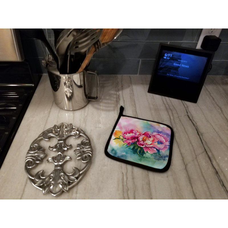 Caroline's Treasures Floral Polyester Potholder Set