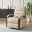 Azilda 29" Genuine Leather Push-Back Swivel Recliner-1703312185