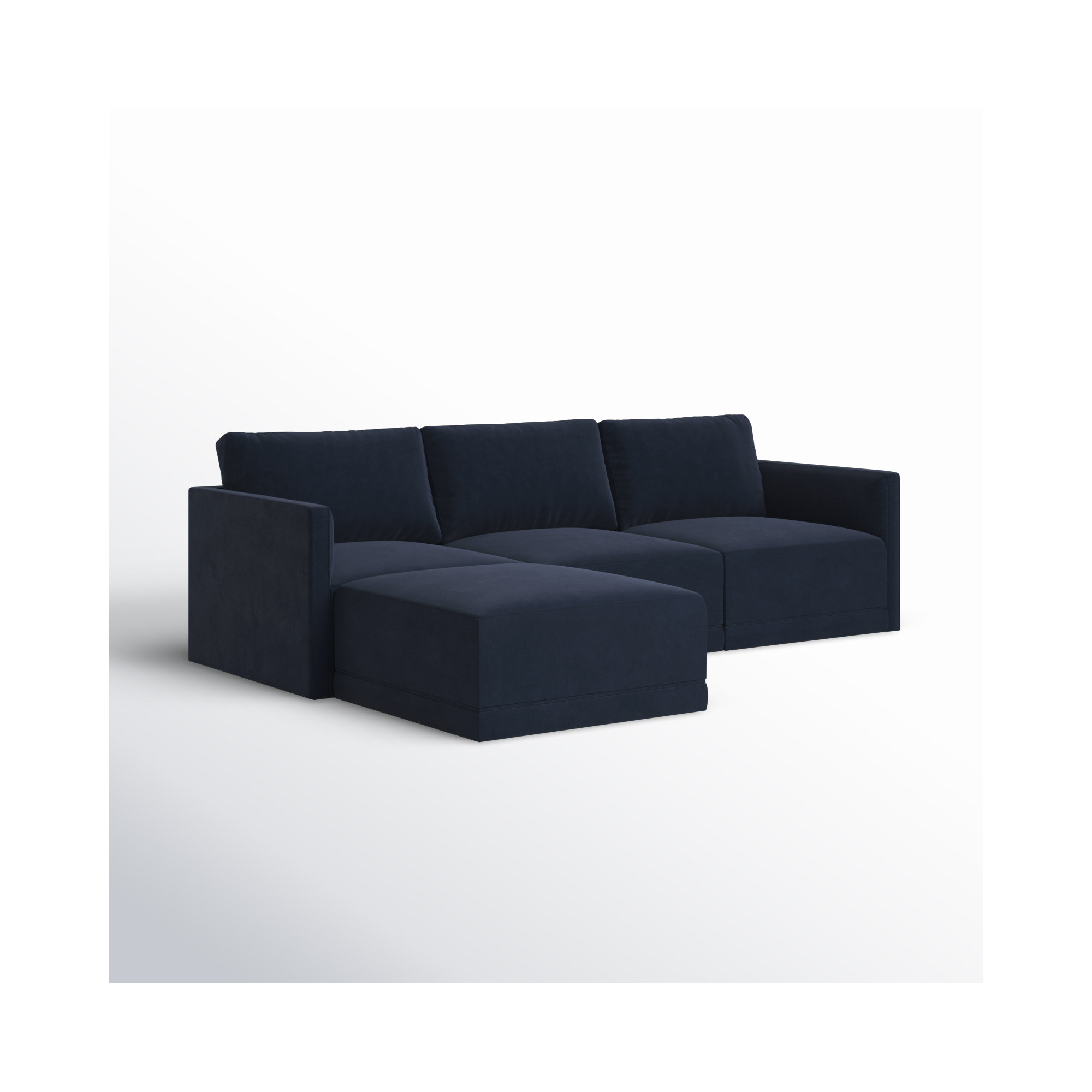 Deirdre Modular Upholstered Reversible Chaise L-Sectional, Navy