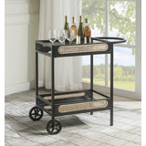 Bouziane Rectangular Bar Cart in Black