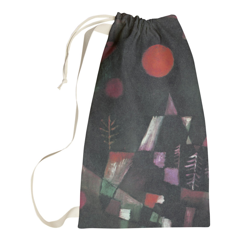 Maly Fabric Laundry Bag with Handles, Small ( 64" H x 20" W x 1.5" D), Red