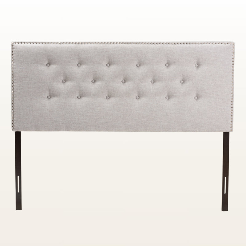 Talisman Full Size Fabric Upholstered Headboard in Greyish Beige, 55.01'' H X 2.60'' D X 55.82'' W, Full / Double