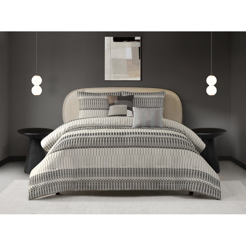 Spencer 5 Piece Comforter Set, King Comforter + 2 King Shams