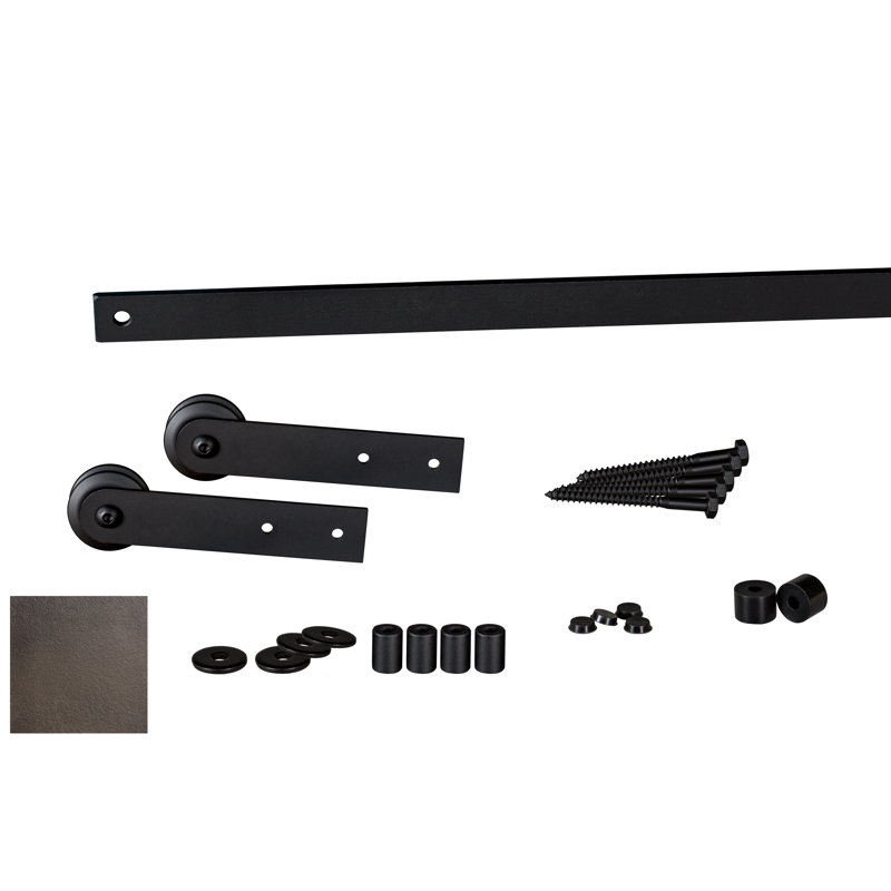 Ensemble de quincaillerie pour porte de grange simple droite, 60 po, Bronze peint