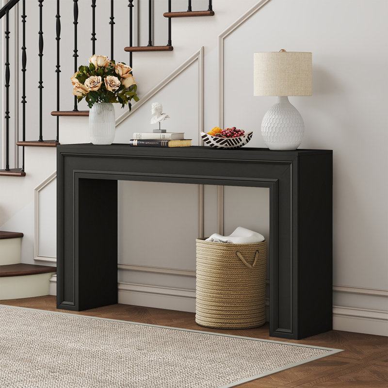 55" Wooden Console Table, Black