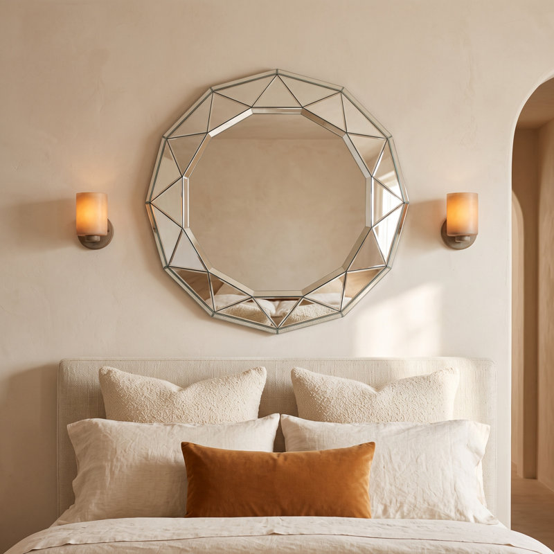 Gemma Round Faceted Wall Mirror