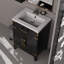 Meuble-lavabo simple en chêne noir 24 po x 18 po - comptoir en acrylique et miroir Nombreuses options divulguées-1460007592