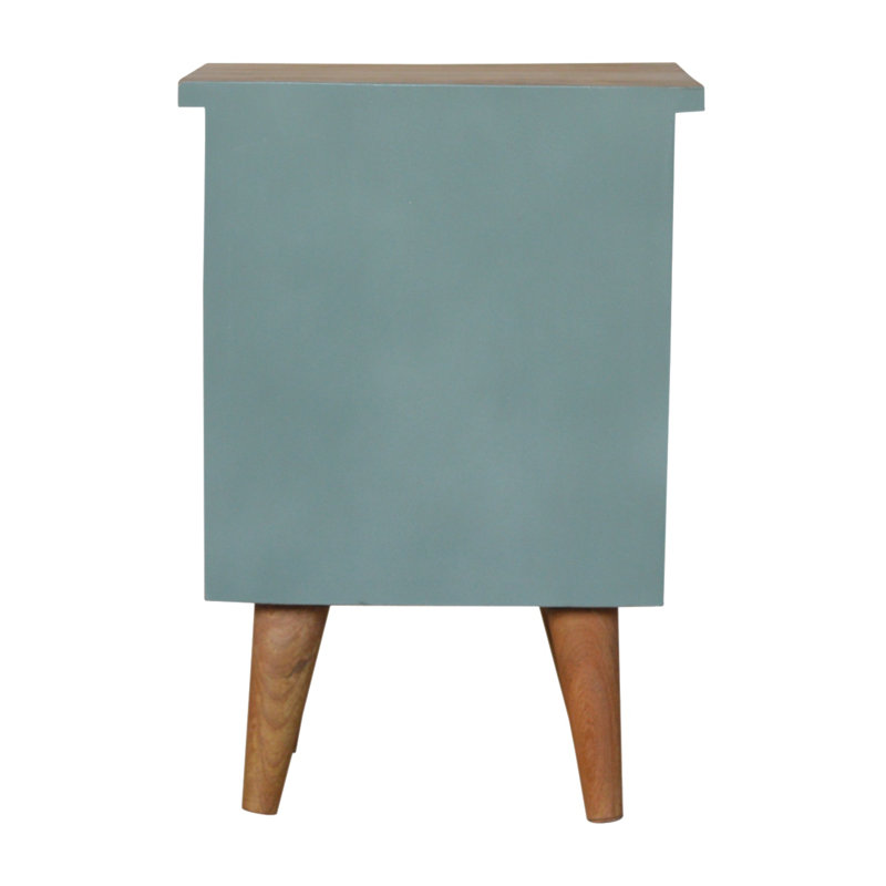 Berumen 35cm W Solid Wood Bedside Table, Brown, Yellow