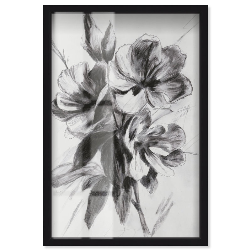 «Dusky Florals Minimalist Art Shadowbox» par Art Remedy, Noir, H 16 po x l 11 po