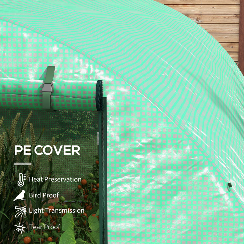 Brinitta Polytunnel Greenhouse Sprinkler Irrigation Walk-in Green, 198cm H x 298cm W x 399cm D