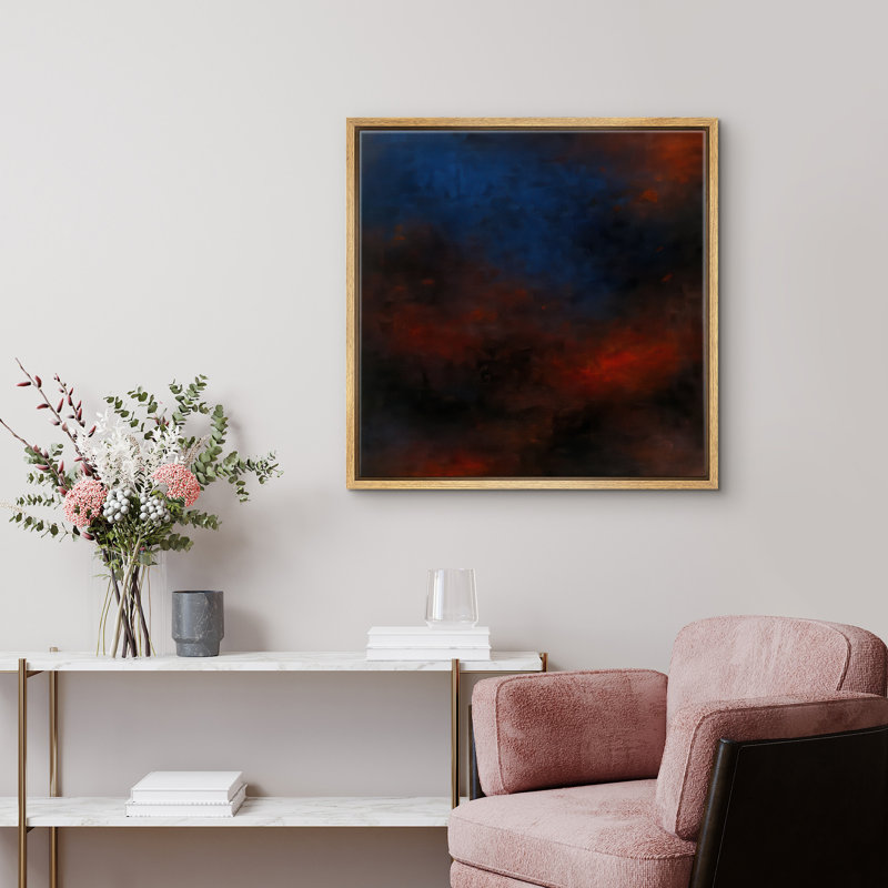 Reproduction d'art abstrait sur toile encadrée pour décoration intérieure moderne, H 24 po x l 24 po, Naturel