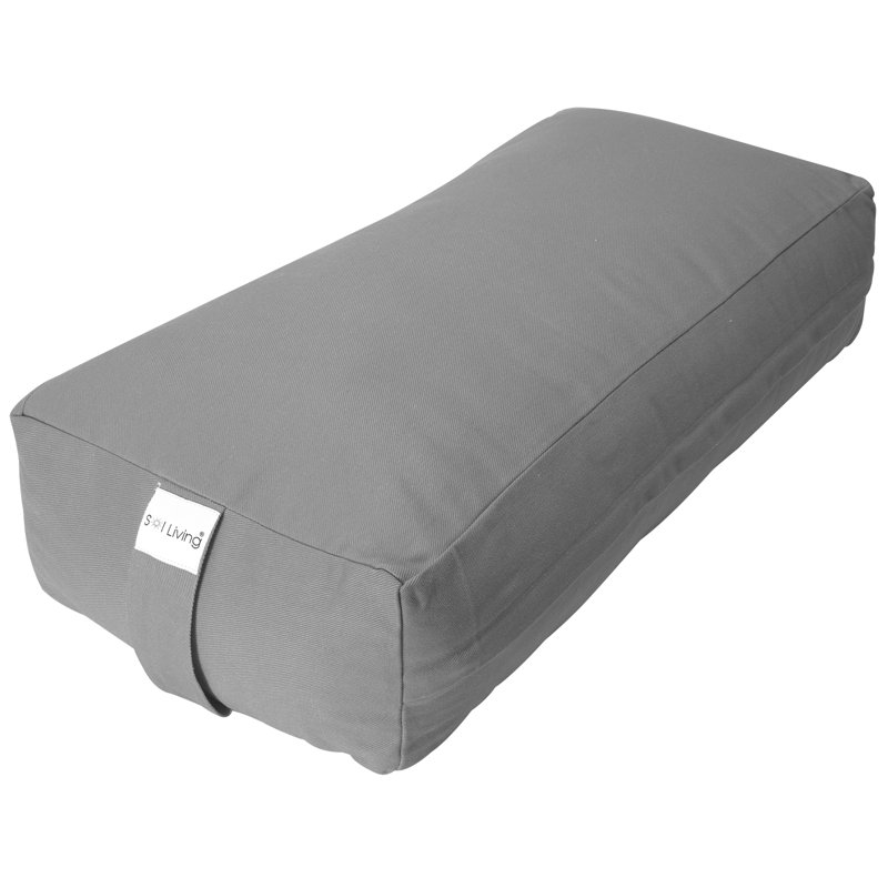 Cotton Throw Pillow, Gray, 28" x 12" x 8"
