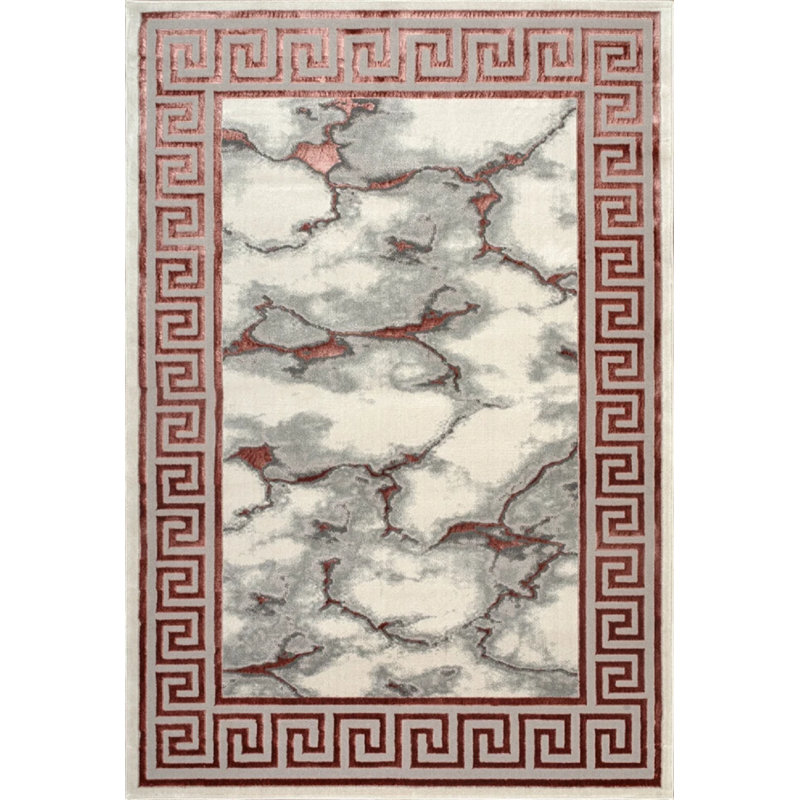 Boularderie Abstract Flatweave Berber Indoor / Outdoor Area Rug, Rectangle 240 x 320 cm, Silver