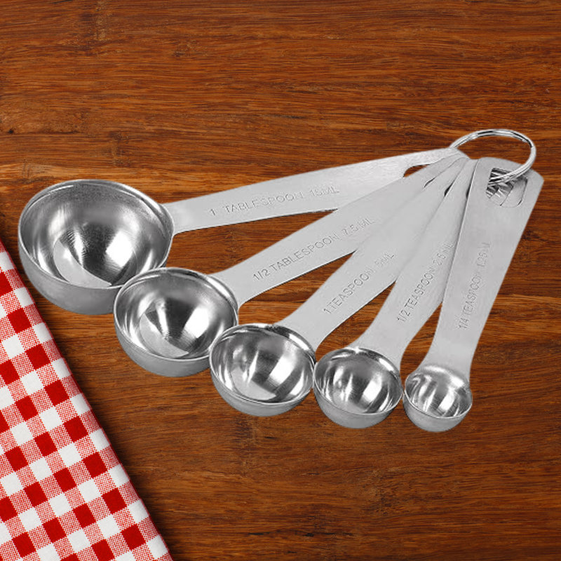 Tala A10550 Stainless Steel Measuring Spoons, 5 Piece Set For Measuring Dry And Liquids