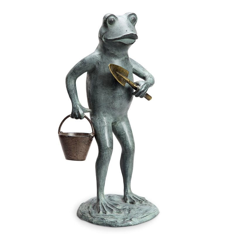 Sculpture de jardin grenouille verte