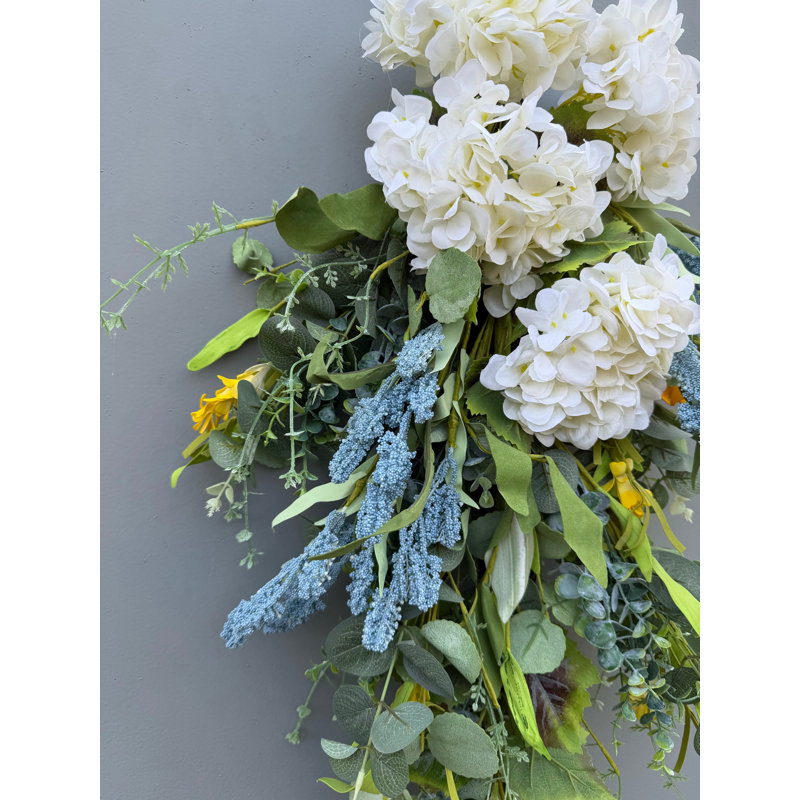 Faux Hydrangea Spring Front Door Swag