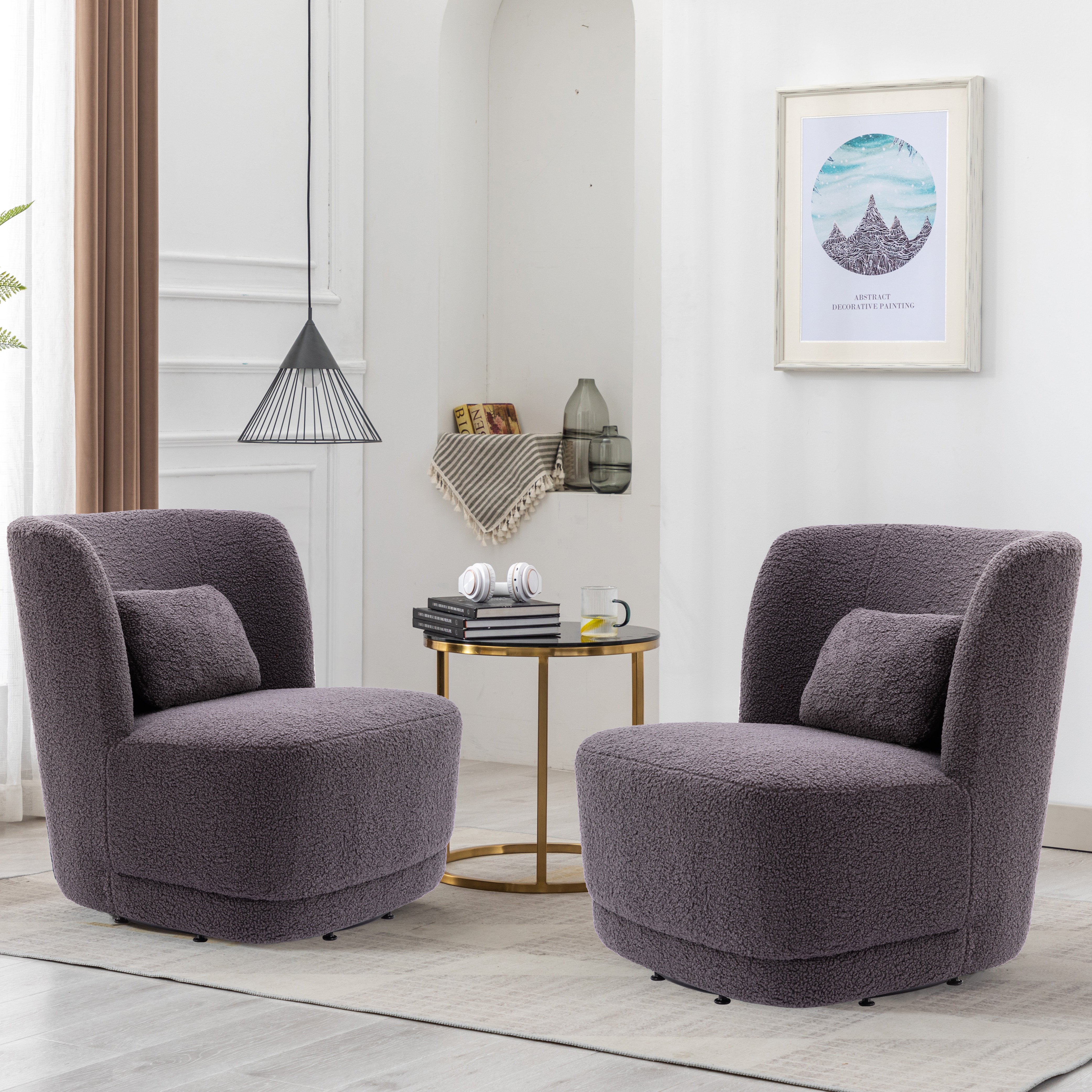 Shearling best sale swivel chair