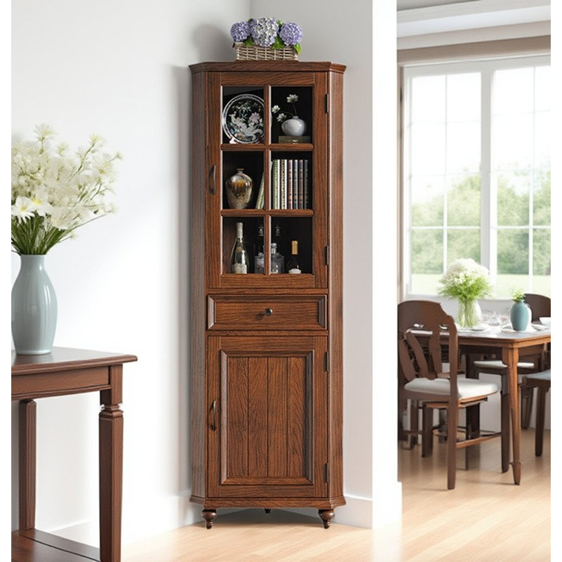 Vitrine de coin 70,08 po, Brun