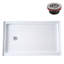 Base de douche 60 po x 32 po en alcôve en acrylique blanc brillant avec bonde gauche, bonde incluse-115184204