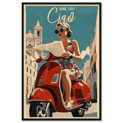 «Italian Scooter Trip», reproduction d'art sur toile par Art Remedy