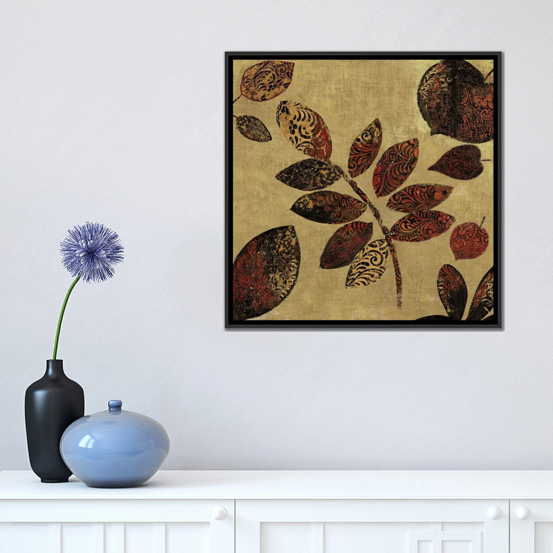 « automne i », impression sur toile, H 18 po x l 18 po x P 1,5 po, Toile avec cadre noir, Pas de tapis