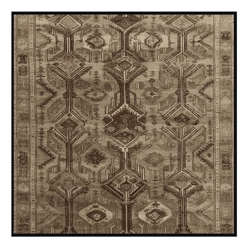 Tapis brun lavable à la machine, Carré 6 pi