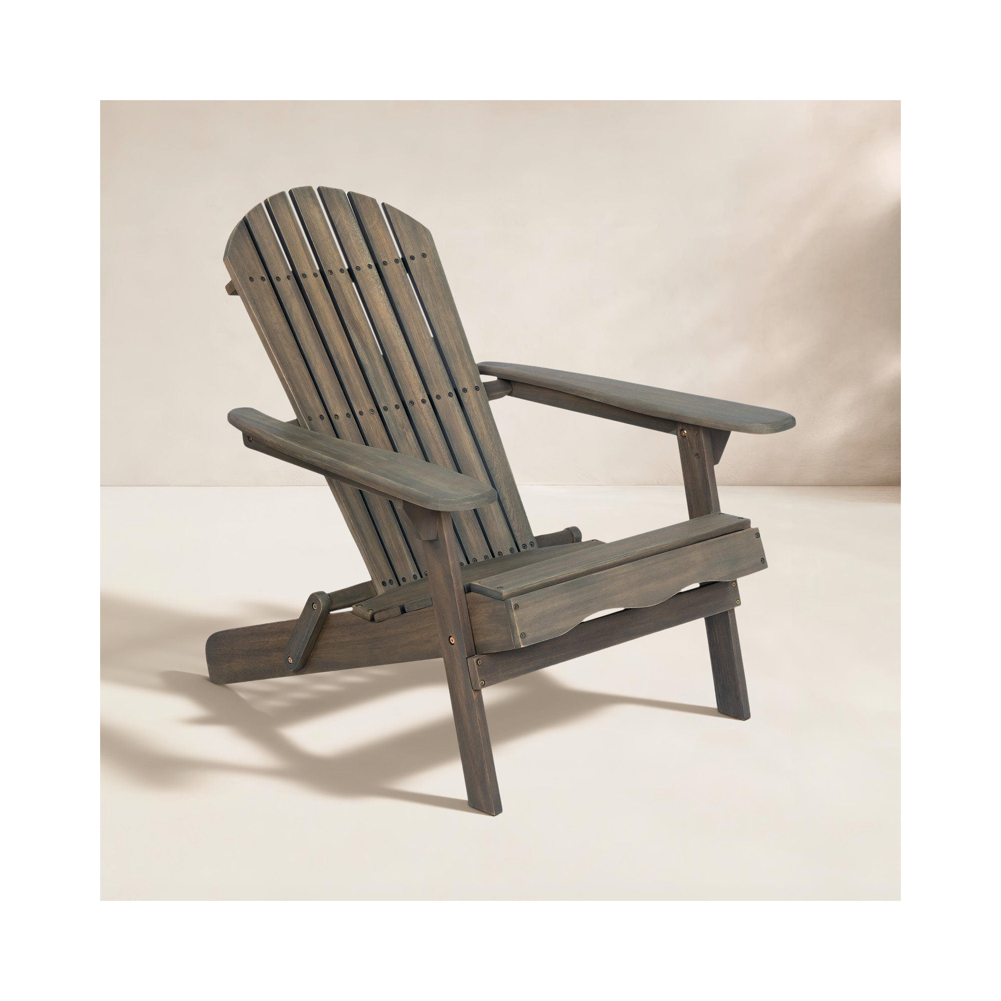 Kalicki Outdoor Adirondack Chair, Weathered Gray