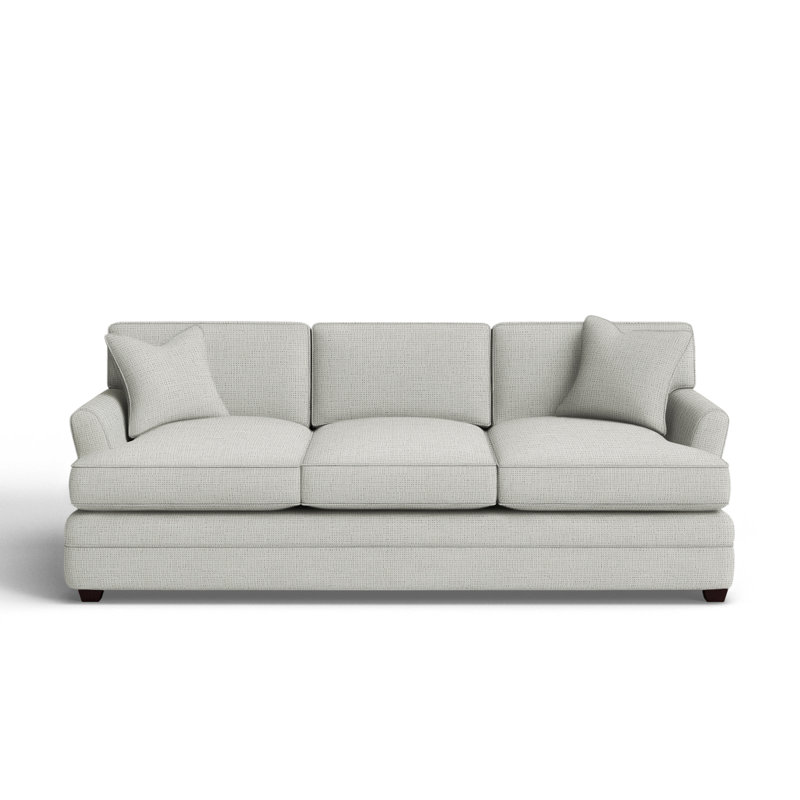 Canapé-lit à accoudoirs évasés de 91 po avec coussins réversibles Harriss, Tissu natté neige Drusky Sustain®