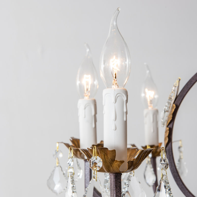 Lustre de style bougie Castela, Six lumières, H 24,8 po x l 21,6 po x P 21,6 po