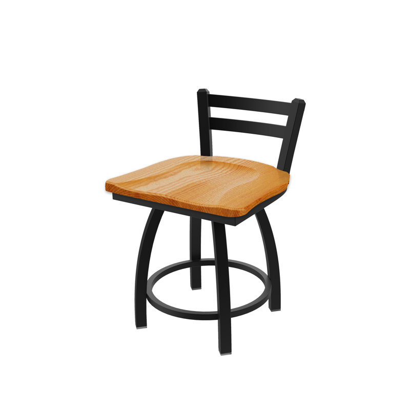 Tabouret de coiffeuse 411 Jackie, Bois - chêne moyen, Noir froissé