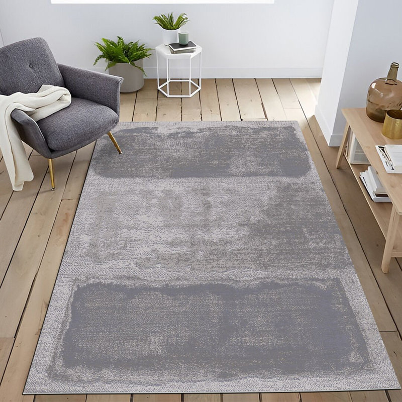 Gray-Powder Decorative Rug, Rectangle 5'1.02" x 7'6.55"