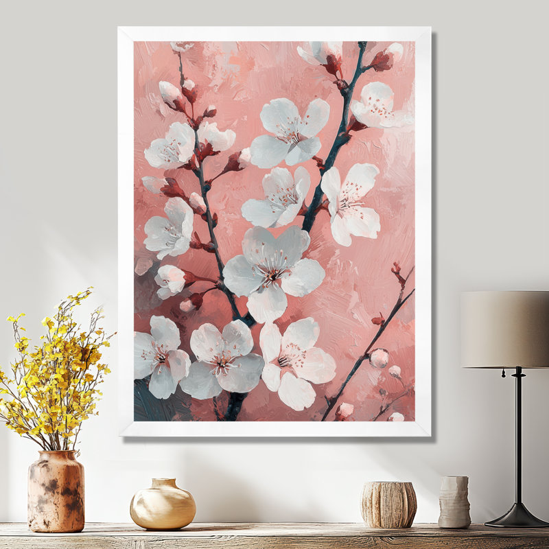 Moment au printemps, fleurs de cerisier II - impressions murales florales, H 20 po x l 12 po, Blanc