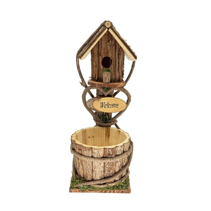 Pot à fleurs Welcome Tree-Bark Birdhouse