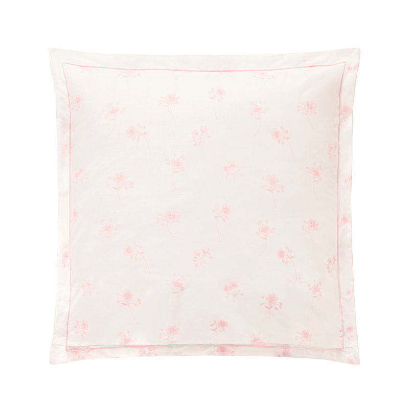 Flânerie Euro sham, Pink: Green; White, Euro, Flânerie