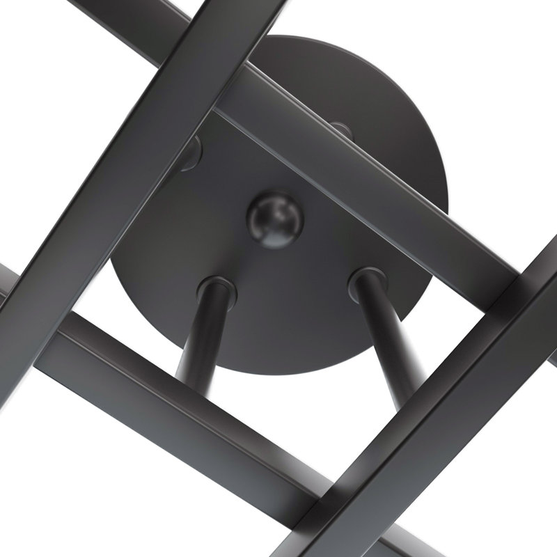 Hannah-Jayne 14.17'' Sputnik Modern Linear Flush Mount, Matte Black, 4 Lights