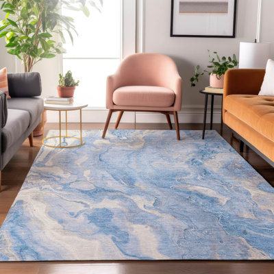 Tapis abstrait Varroville AMF1707 lavable à la machine de qualité supérieure