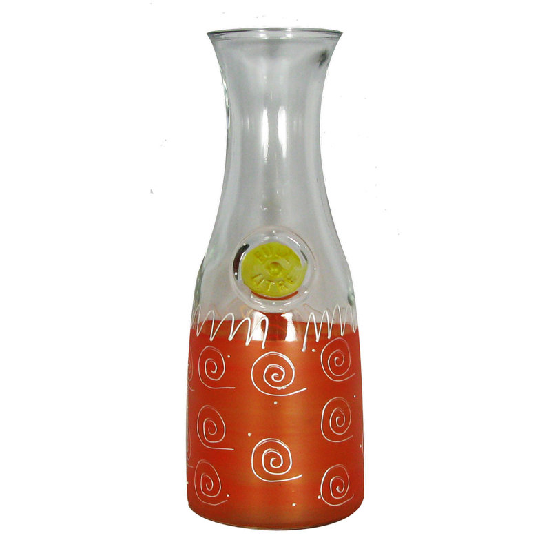 Peruvian Splendor Hannover Glass Carafe, Orange