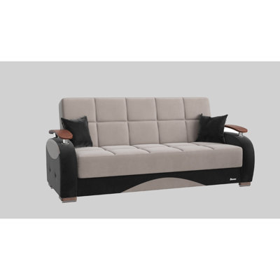 Yafah 83.8 in. Fabric Upholstered 3-Seater Twin 3-in-1 Sleeper Sofa Bed with Storage