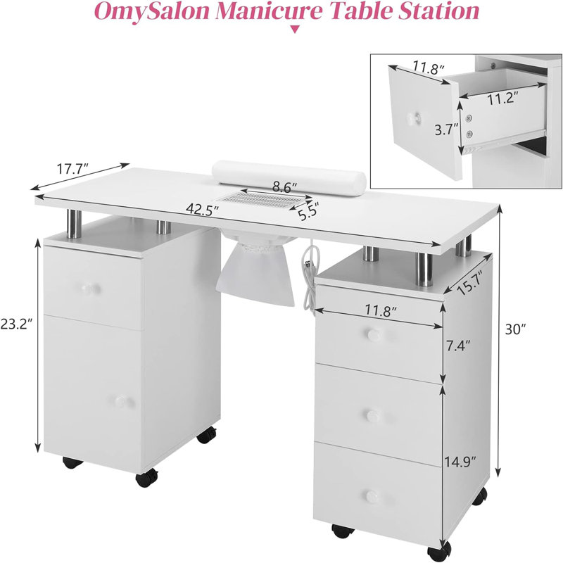 Organisateur de maquillage en bois Nailsworth, Blanc